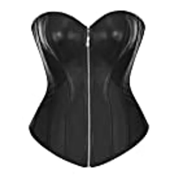 Bslingerie® Womens Faux Leather Corset Top
