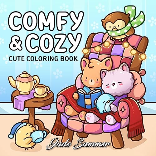 Comfy & Cozy: Coloring Book for Adults and Teens with Cozy Scenes and Cute Animal Characters for Relaxation (Comfy and Cozy Coloring Books)