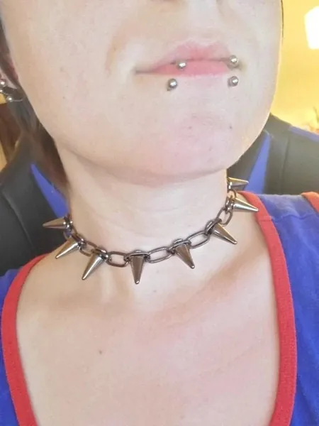 Really Cool Rivet Choker - Spike necklace - Grunge Spiked rivet Chain Necklace choker - Goth Necklace - Spiked Collar - Goth Gift - Unisex -