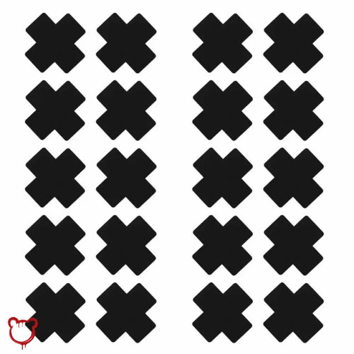 20 Pcs Black Cross Shape Self-Adhesive Nipple Pasties