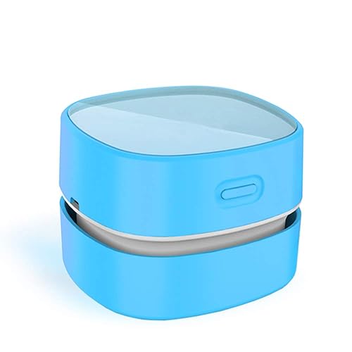 ODISTAR Desktop Vacuum cleaner,Mini table dust sweeper Energy Saving,High endurance up to 400 mins,Cordless&360º Rotatable Design for Cleaning Hairs,Crumbs,Computer Keyboard of kid gift(blue charging) - Blue Charging - 3.1 Inch