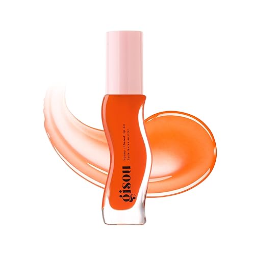 Gisou Honey Infused Hydrating Lip Oil, Nourishing Lip Moisturizer for Dry Lips, High Shine, Smooth Finish, Sheer Hot Coral Shade, Tropical Mango Passion Fruit Scent, Mango Passion Punch, 8ml - Mango Passion Punch