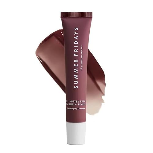 Summer Fridays Tinted Lip Butter Balm - Conditioning Vegan Lip Balm for Instant Moisture, Shine & Hydration - Sheer-Tinted, Soothing Skincare - Brown Sugar (.5 Oz) - Brown Sugar