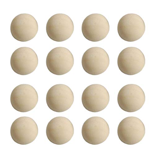 SUPVOX 20pcs Split Wood Balls Unfinished Half Wooden Balls to Paint DIY Christmas Ornament Crafts 40mm - 40mm