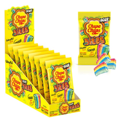 Chupa Chups Sour Bites Gummy Candies, 8 x 24.2g