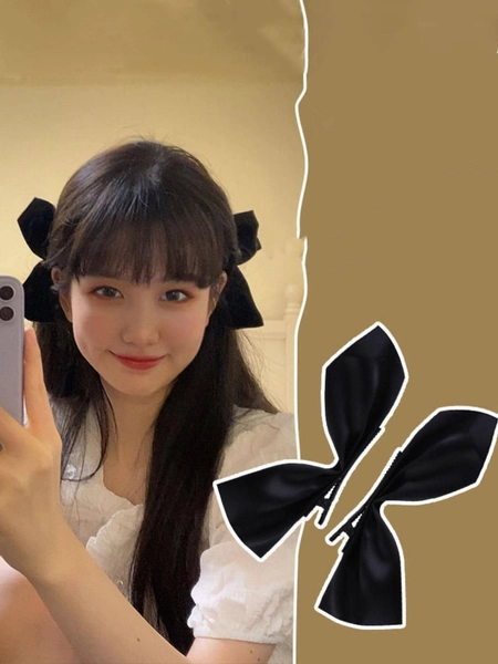 2pcs Women Bow Decor Fashionable Alligator Hair Clip For Hair Decoration