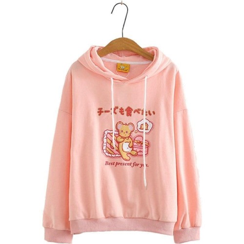 Cheesy Mouse Hoodie - Pink