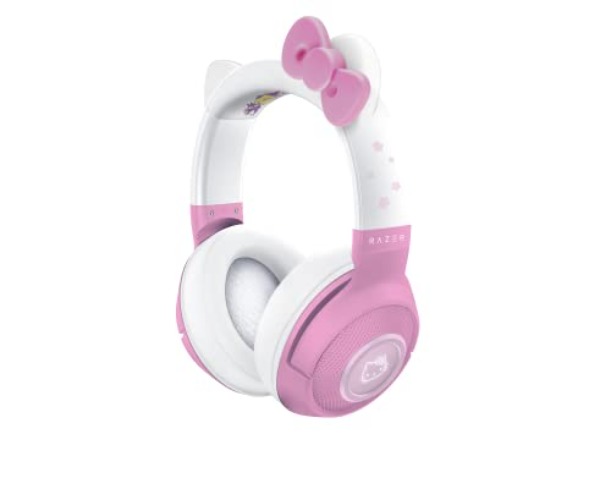 Razer Kraken Bluetooth Kitty Edition - Casque Gaming sans Fil (Casque avec Oreilles de Chat, Eclairage Chroma RGB, Microphone Intégré Beampourming, Haut-parleurs de 40mm) Rose-Blanc - Kraken BT Kitty Edition - Hello Kitty Ed.