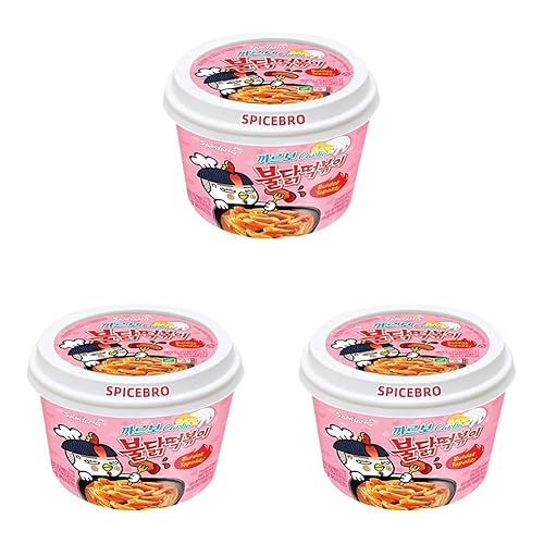 Samyang Carbo Buldak Tteokbokki Korean Rice Cake Instant 8oz 230g (Pack of 3) - 8 Ounce (Pack of 3)