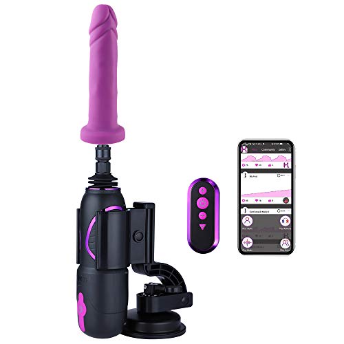 Hismith Pro Traveler 2.0 with Suction Mount - Portable Sex Machine with KlicLok System - Programmable Love Machine with APP/Remote/Wire Control - Traveler 2.0 with Suction Mount