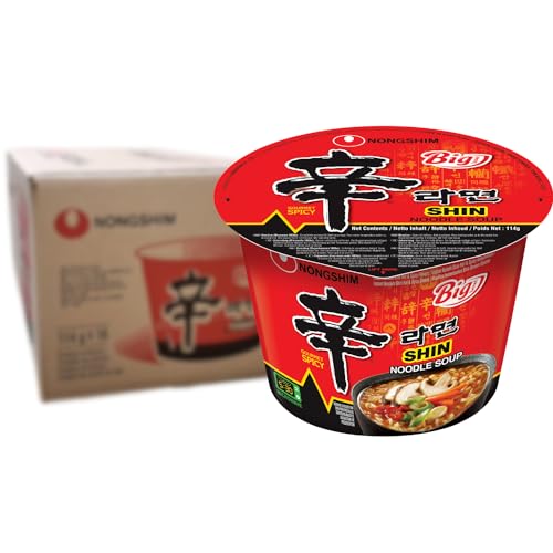 Nong Shim Shin Noodle Big Bowl, 114 g, Pack of 16 | L0183403-P105213109-M105213096