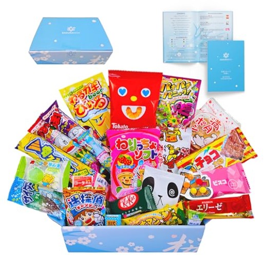 Japanese Snacks & Candy Box & English Pamphlet 30 x Dagashi Sweets Candy Valentines Gift