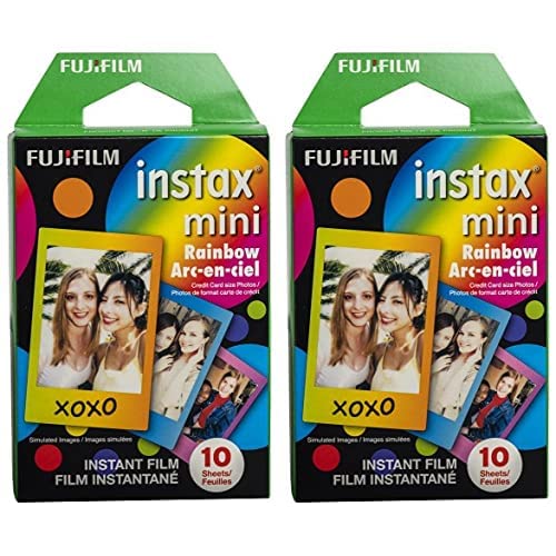 Fujifilm Instax Mini Rainbow Film - 10 Exposures (Pack of 2) - 10 Count (Pack of 2)