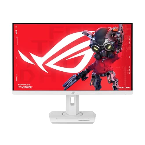 ASUS ROG Strix 27” 1440P USB-C HDR Gaming Monitor (XG27ACG-W) - White, QHD, 180Hz, 1ms, Fast IPS, DCI-P3 95%, Extreme Low Motion Blur Sync, G-Sync Compatible, Tripod Socket, AI Gaming, 3yr Warranty