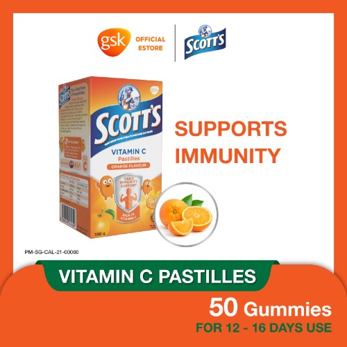 Scott's Vitamin C Pastilles, Children Supplement, Orange flavour, 60ct