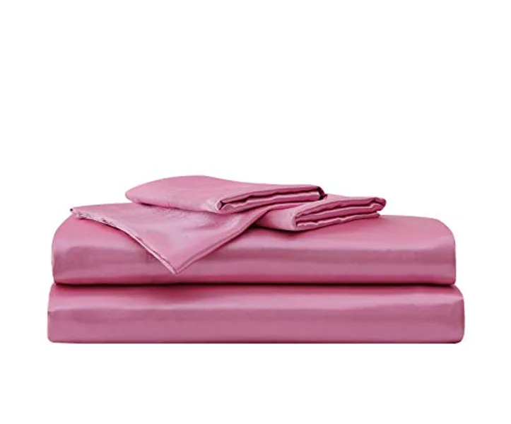 Betsey Johnson - Queen Sheets, Luxurious Satin Bedding Set, Smooth & Silky Home Decor (Pink, Queen)