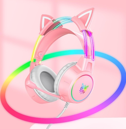 Pink gaming headphones 