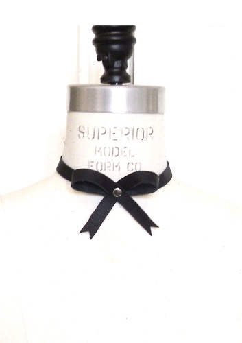 Leather Ribbon Bow Collar | LoveLornLingerie