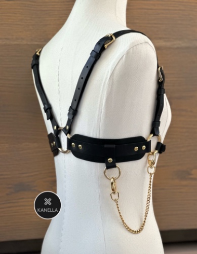 Ambrosia Bijou Chest Harness | Gold / Black