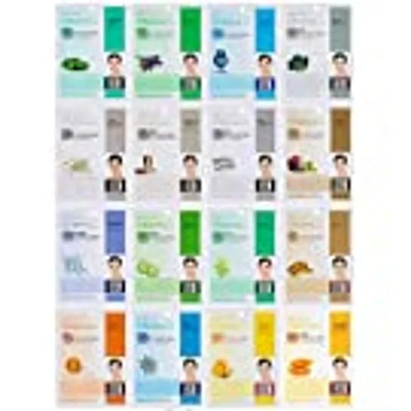 DERMAL 16 Combo Pack A Collagen Essence Full Face Facial Mask Sheet - Face Pack For Glowing Skin - Self Home Care Face Facial Mask Sheet - Korean facial Masks For Women and Men