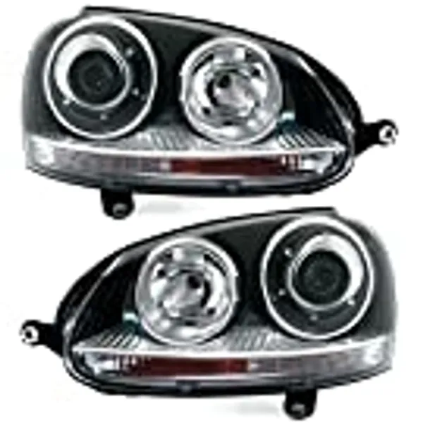AD Tuning DEPO Halogen Scheinwerfer Set Klarglas Schwarz GTI-Optik