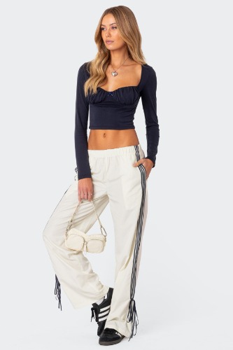 Remy Ribbon Track Pants | OFF WHITE / S