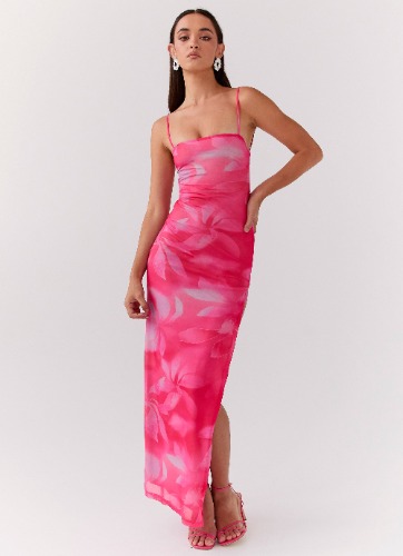 Life In Pink Maxi Dress - Abstract Bloom | Abstract Bloom / US 4