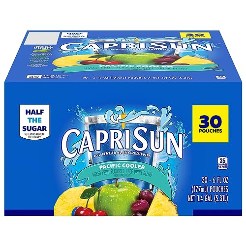 Capri Sun Pacific Cooler Mixed Fruit Naturally Flavored Kids Juice Drink Blend (30 ct Box, 6 fl oz Pouches) - 30 Count
