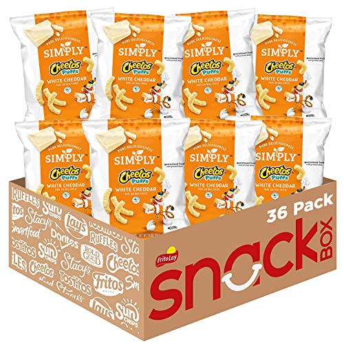 Simply, Cheetos Puffs White Cheddar, 0.875 Ounce (Pack of 36) - Simply Cheetos Puffs - 36 Count