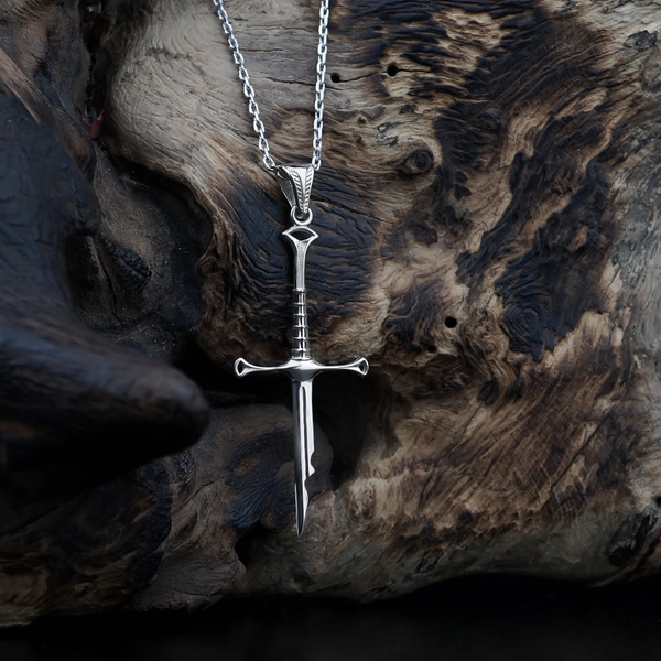 Fantasy Elven Sword, Broken Blade Necklace Birthday Gift For Him Christmas Present Medieval Jewelry Mens, Womens Pendant