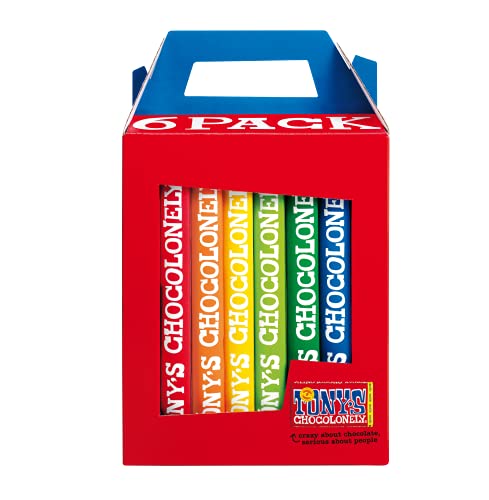 Tony's Chocolonely - Rainbowpack Classic - 6 x 180 gramm - 6 Verschiedene Schokoriegel - Belgische Fairtrade-Schokolade