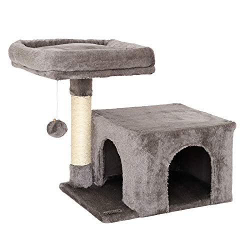 lionto Kratzbaum Kletterbaum Katzenkratzbaum Katzenbaum Höhe 50 cm, dunkelgrau - Dunkelgrau