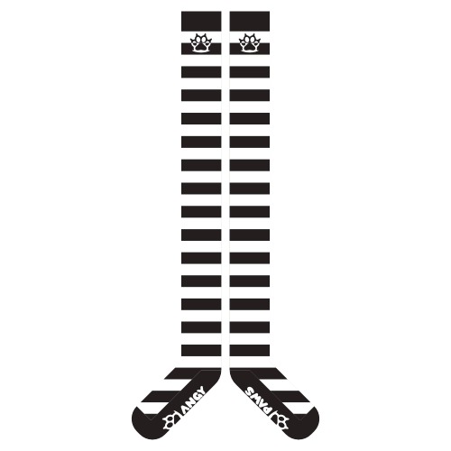 Black vs White Slim Thigh High Sockies