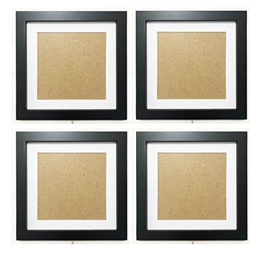 ZXT-parts 6x6 Picture Frames with 4x4 Opening Mat Set of 4 Pack. Black 6x6 Square Photo Frame. Solid Wood, Perspex Panel(Not Glass),The Protective Film Has a Logo On It and Must be Removed. The Table or The Wall. - Black - 4