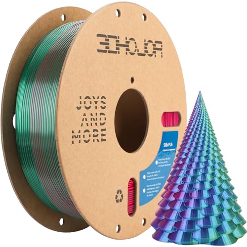 3DHoJor Silk PLA Filament 1.75mm Red Green Blue Triple Color PLA 3D Printer Filament 3 in 1 Coextrusion 1KG Spool(2.2lbs) 3D Printing Filament Dimensional Accuracy +/- 0.03mm - Red Green Blue