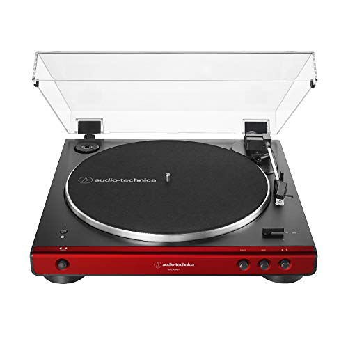 Audio-Technica AT-LP60XBT-RD Fully Automatic Belt-Drive Stereo Turntable, Red/Black, Bluetooth, Hi-Fi, 2 Speed - Red - Standalone Turntable