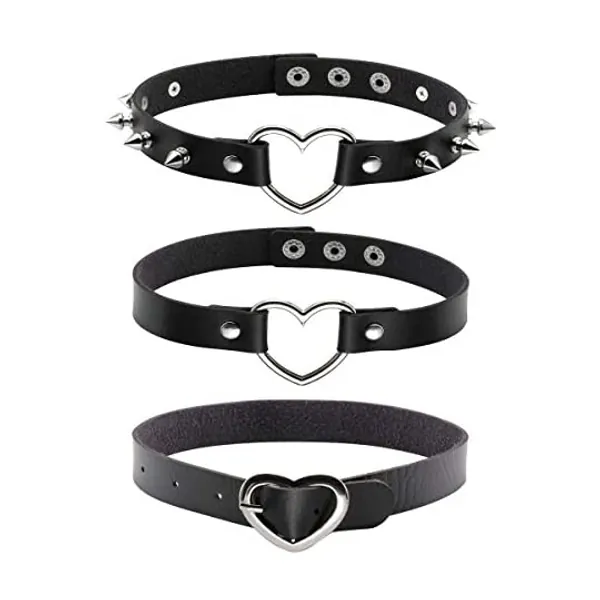 
                            Eigso Punk Vintage PU Leather Choker Bracelet Gothic Necklace Rivet for Women Men Adjustable
                        