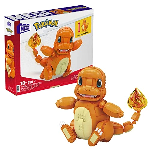 MEGA Pokémon Jumbo Charmander building set with 750 compatible bricks and pieces and Poké Ball, toy gift set for ages 10 and up, HHL13