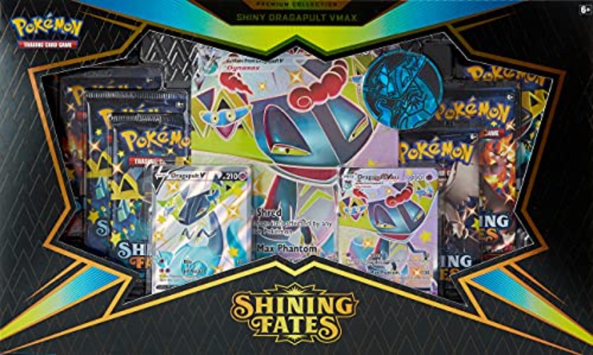 Pokémon | Shining Fates: Premium Collection Shiny Crobat VMAX / Shiny Dragapult VMAX (One at Random) | Card Game | Ages 6+ | 2 Players | 10+ Minutes Playing Time