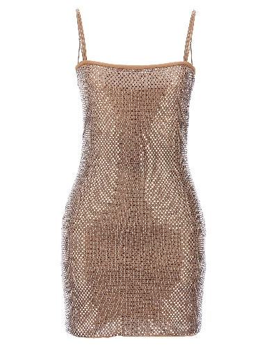Crystal Mini Dress Dresses Beige - 42IT