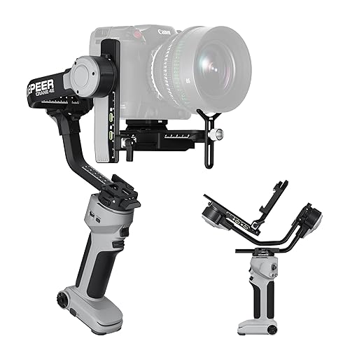 ZHIYUN Crane 4E [Official] Gimbal Stabilizer for Camera, Handheld 3 Axis DSLR Gimbal Stabilizer for Canon/Nikon/Sony with Tripod, Native Vertical Shooting, Video Recording, Specialty Expansion - Light Gray