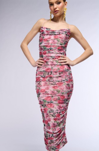 DATE ME FLORAL MIDI DRESS | S