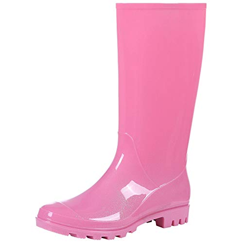 Women's Knee High Rain Boots - Narrow Calf - Fashion Waterproof Tall Wellies Rain Shoes