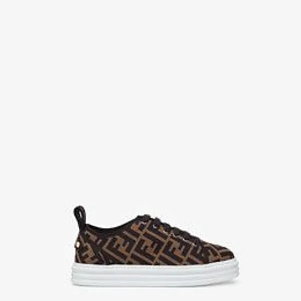 Brown fabric flatforms - FENDI RISE | Fendi | Fendi Online Store