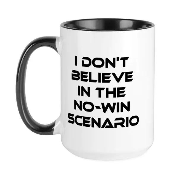 CafePress Classic Captain Kirk Quote Large Mug Coffee Mug, Large Ceramic White Tea Cup, 15 oz. - Black