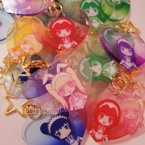 [Tokyo Mew Mew] Translucent Heart Acrylic Charm Keychain - Pudding