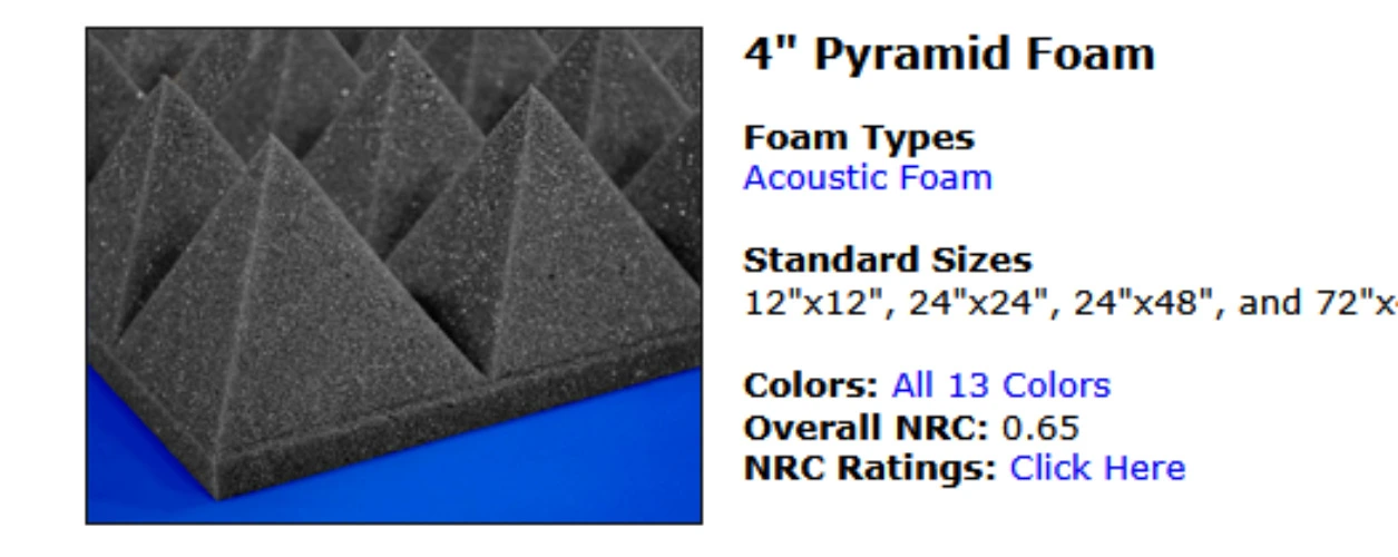 The Foam Factory, Acoustic Foam, Sound proofing Foam, Pyramid Foam
