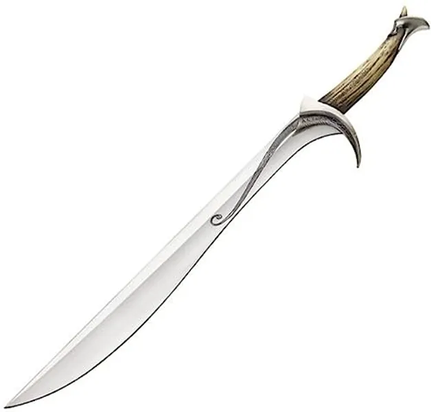 UNITED CUTLERY LOTR Oncrist Sword of Thorin Oakenshield–Authentic Replica, Stainless Steel Blade, Wooden Wall Display–LOTR Collector’s Piece-38 3/2”