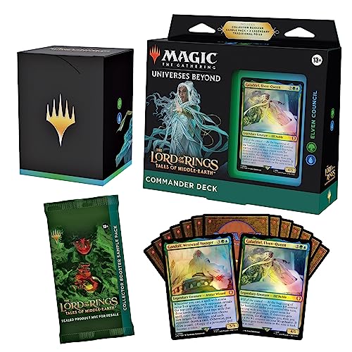 Magic: The Gathering The Lord of The Rings: Tales of Middle-Earth Commander Deck 3 + Collector Booster Sample Pack - Commander - Elven Council