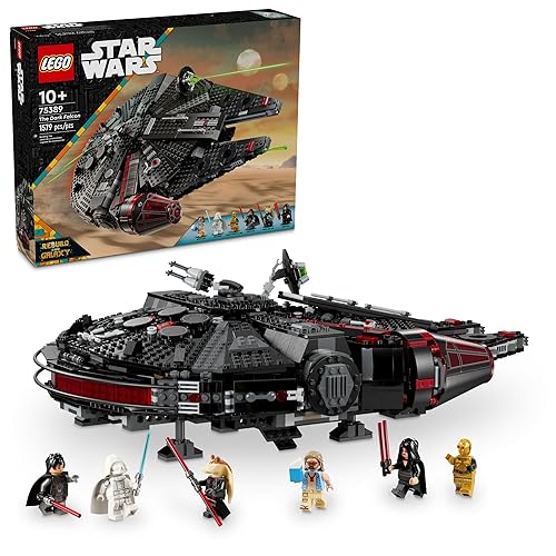 LEGO Star Wars The Dark Falcon Buildable Starship, Star Wars Toy Vehicle Set for Boys and Girls, Collectible Millenium Falcon Toy with 6 Star Wars Minifigures, Birthday Gift for Kids or Any Fan, 75389